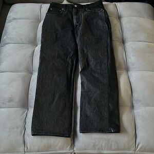 Abercrombie & Fitch- The Ankle Straight Ultra High Rise faux leather size 28
